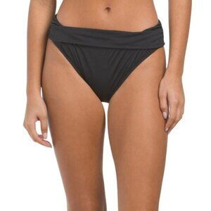 Jantzen Womens Black Hipster Bikini Bottom Size 18 Solids Fold-Over Swimwear